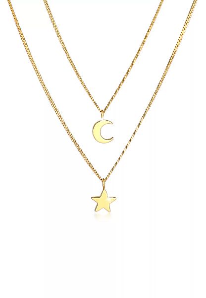 Elli Gliederkette "Layer Stern Mond Astro 925 Silber" günstig online kaufen