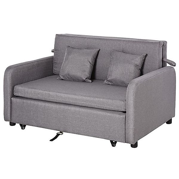 HOMCOM Schlafsofa mit Stauraum, Wurfkissen, Armlehne, günstig online kaufen