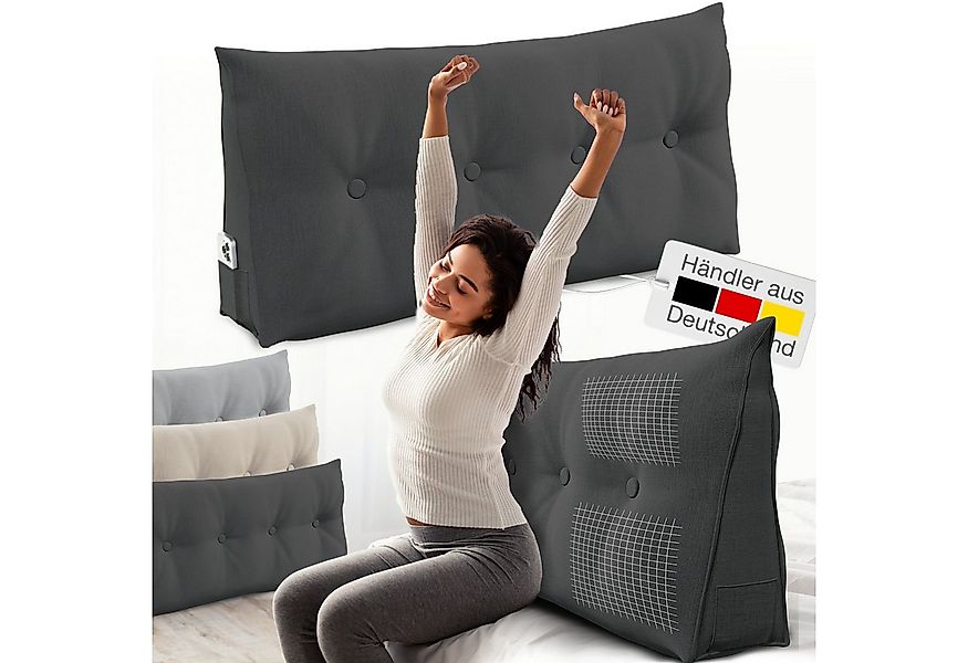 ELONEO Rückenkissen Keilkissen für Bett und Sofa, Lesekissen mit praktische günstig online kaufen