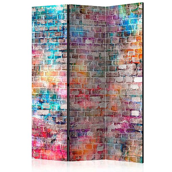 3-teiliges Paravent - Colourful Brick [room Dividers] günstig online kaufen