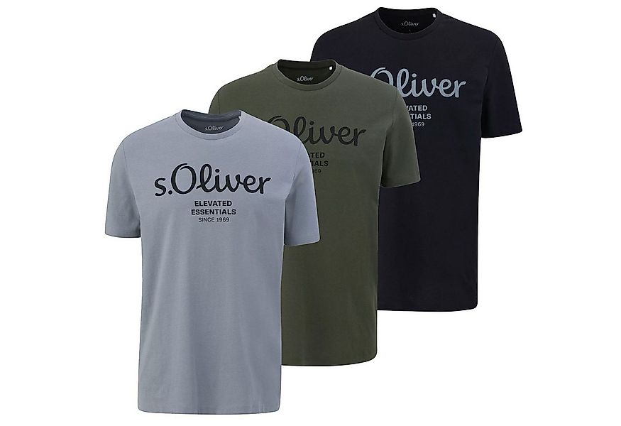 s.Oliver T-Shirt Basic aus reiner Baumwolle, mit Logo-Print auf der Brust günstig online kaufen