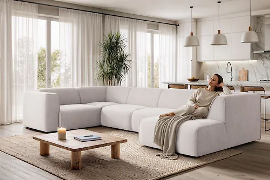 OTTO home Wohnlandschaft »Merid U-Form, B: 367 cm« jederzeit durch Module e günstig online kaufen