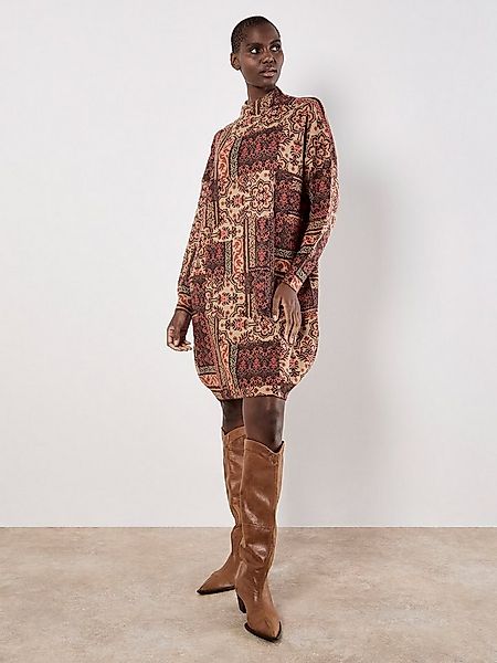 Apricot Druckkleid Cocoon-Kleid mit Ikat-Muster günstig online kaufen