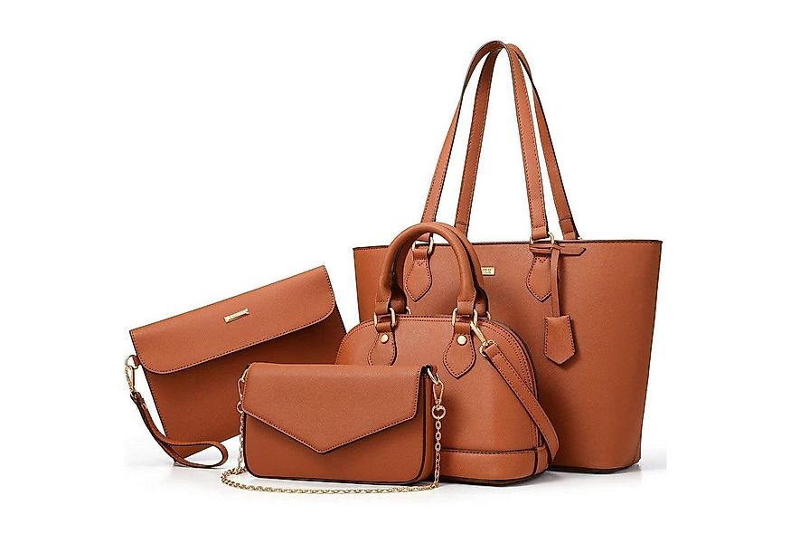 LuxusKollektion Schultertasche Damen Handtasche 4-teiliges Set Büro Schule günstig online kaufen