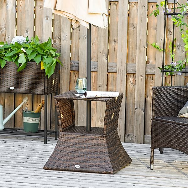 Outsunny Gartentisch Beistelltisch Sonnenschirmständer 54 x 54 x 55 cm aus günstig online kaufen