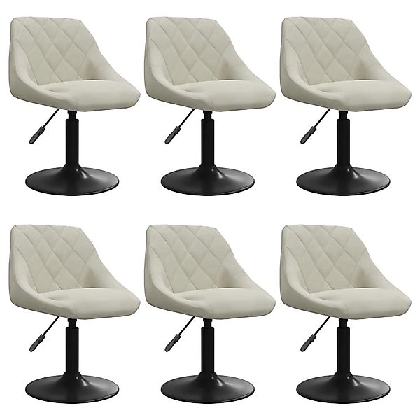 vidaXL Esszimmerstühle 6 Stk Drehbar Creme Samt 3088801 günstig online kaufen