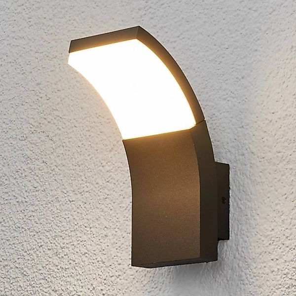 Lucande LED-Außenwandleuchte Timm, 20 cm, anthrazit, IP54 günstig online kaufen