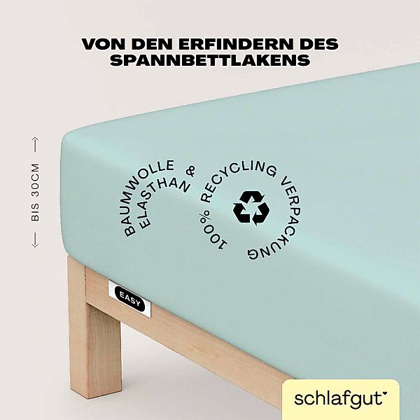 Schlafgut Spannbettlaken "EASY JERSEY ELASTHAN Bettlaken, 170 g/m², 95% Bau günstig online kaufen