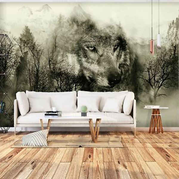 artgeist Fototapete Mountain Predator (Beige) schwarz/beige Gr. 250 x 175 günstig online kaufen