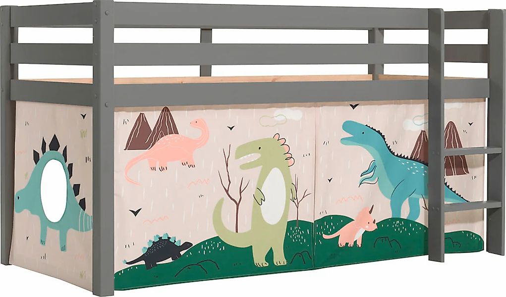 Vipack Spielbett "Pino, Kiefer massiv, mit Rolllattenrost u. Textil-Set, Ma günstig online kaufen