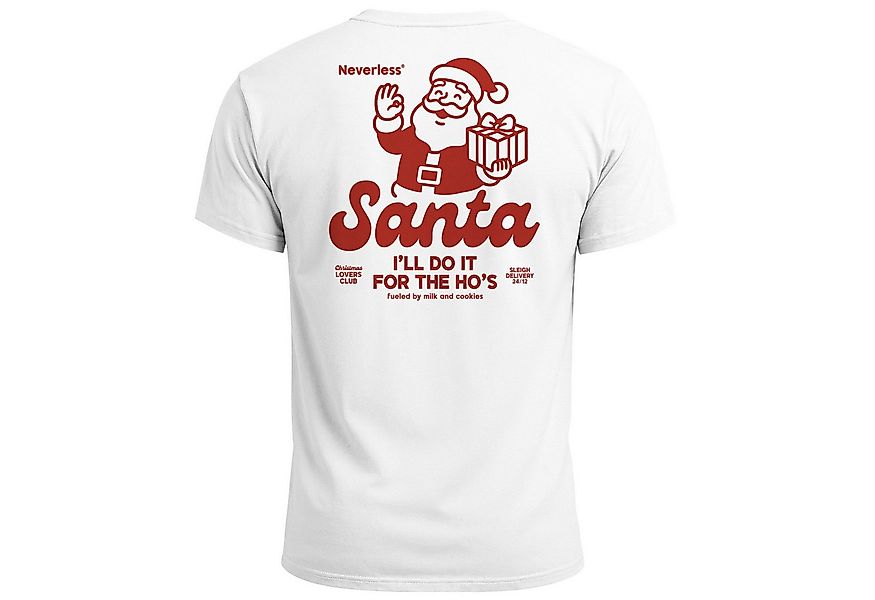 Neverless Print-Shirt Herren T-Shirt Backprint Weihnachten Retro Santa Clau günstig online kaufen