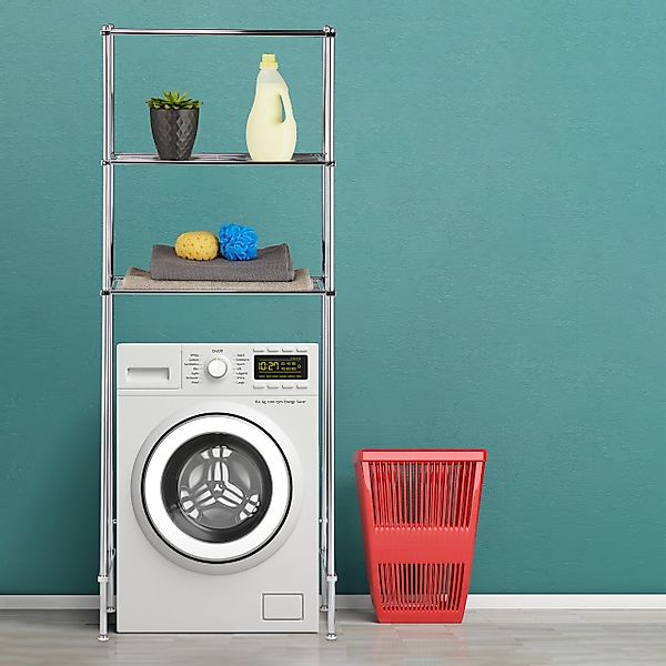relaxdays Waschmaschinenumbauschrank Überbauregal Waschmaschine 3 Ablagen günstig online kaufen