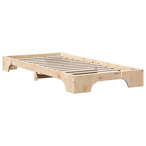 vidaXL Bett Bettrahmen Natürlich Massivholz Kiefer 75 x 190 cm Einfach (1-t günstig online kaufen