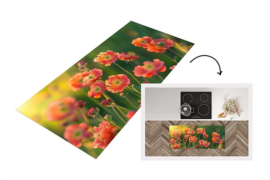 MuchoWow Küchenläufer Blumenfeld - Sonnenstrahlen - günstig online kaufen
