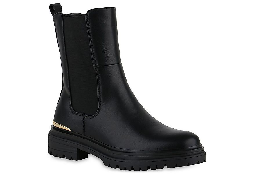 VAN HILL 840618 Stiefelette Damen Klassische Stiefeletten Profil-Sohle Stie günstig online kaufen