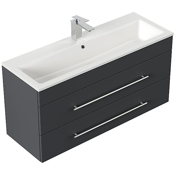 einfachgutemoebel Waschtisch-Set Badmöbel Waschplatz 100cm Portus 1000 Slim günstig online kaufen