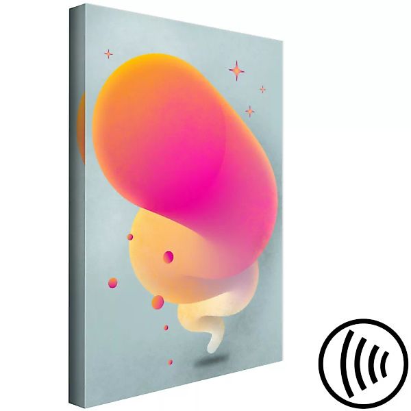 Leinwandbild Heller Strahl - Abstraktion mit einem runden Strahl in Rosa un günstig online kaufen