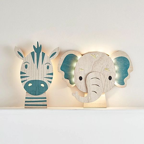 2er Set Zebra & Elefant Wandlampen Kinderzimmer günstig online kaufen