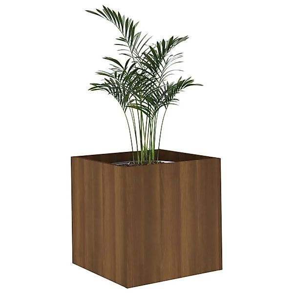 vidaXL Pflanzgefäß Braun Eichen-Optik 40x40x40 cm Holzwerkstoff 820501 günstig online kaufen