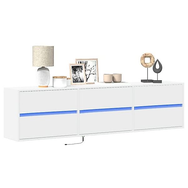 vidaXL Schrankmodule TV-Wandschrank mit LED Weiß 180x31x45 cm günstig online kaufen