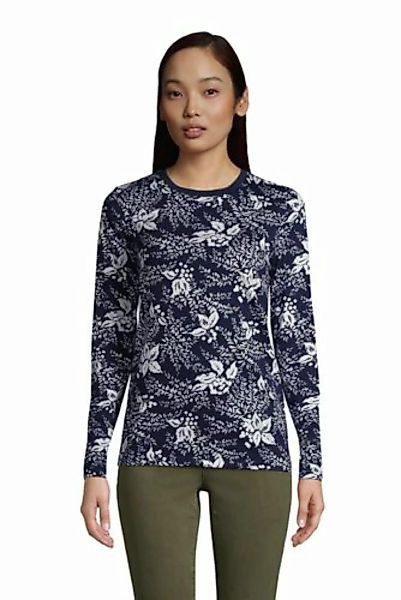 Supima-Shirt, Langarm in Petite-Größe, Damen, Größe: XS Petite, Blau, Baumw günstig online kaufen