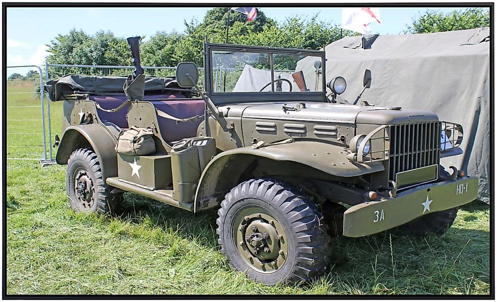 Papermoon Infrarotheizung »Vintage Militär Jeep«, sehr angenehme Strahlungs günstig online kaufen