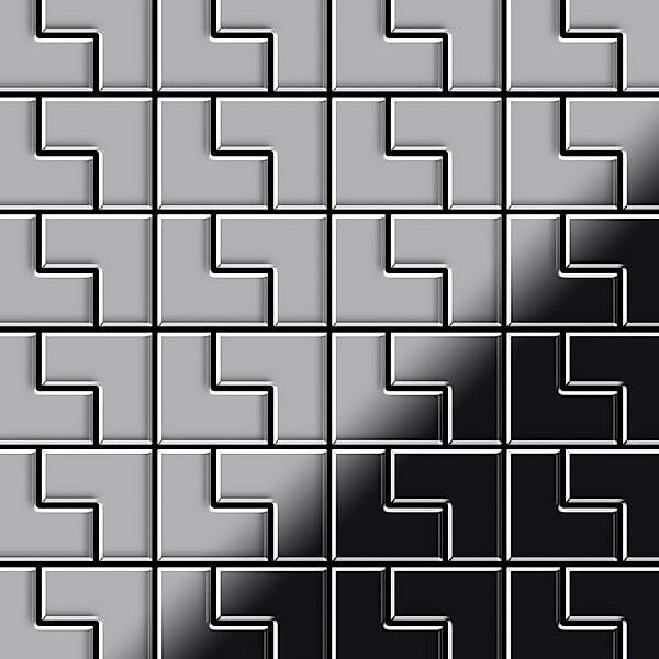 ALLOY Mosaik Fliese Massiv Metall Edelstahl Marine Gebürstet Grau 1,6mm Kin günstig online kaufen