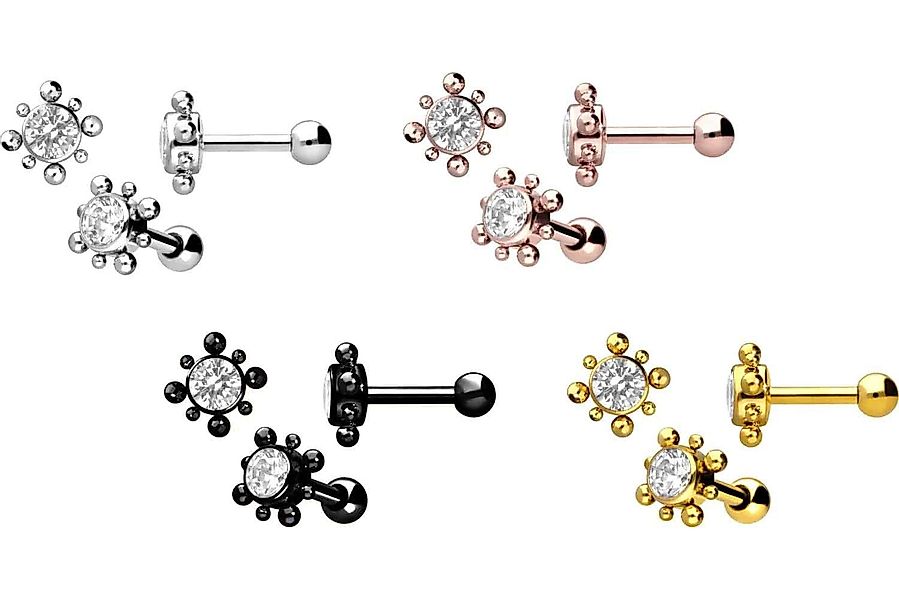 PIERCINGLINE Brustwarzenpiercing Chirurgenstahl Ohrpiercing KRISTALL + günstig online kaufen
