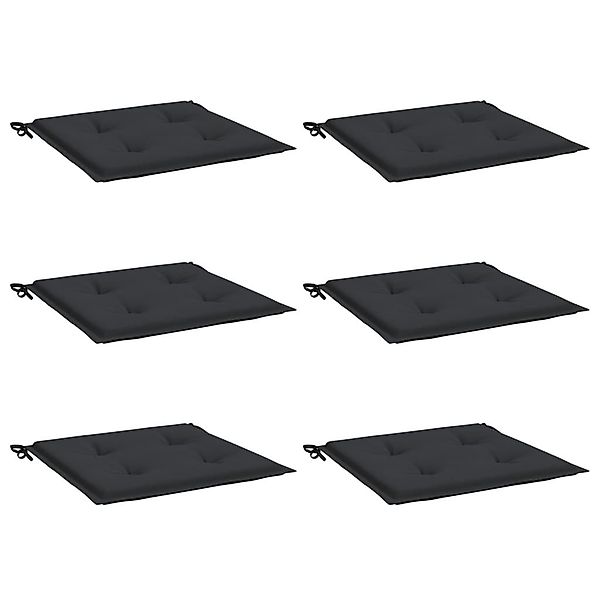 vidaXL Sitzauflage Gartenstuhl-Kissen 6 Stk. Schwarz günstig online kaufen