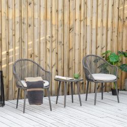 Outsunny Sitzgruppe Rattan Gartenmöbel-Set mit 2 günstig online kaufen