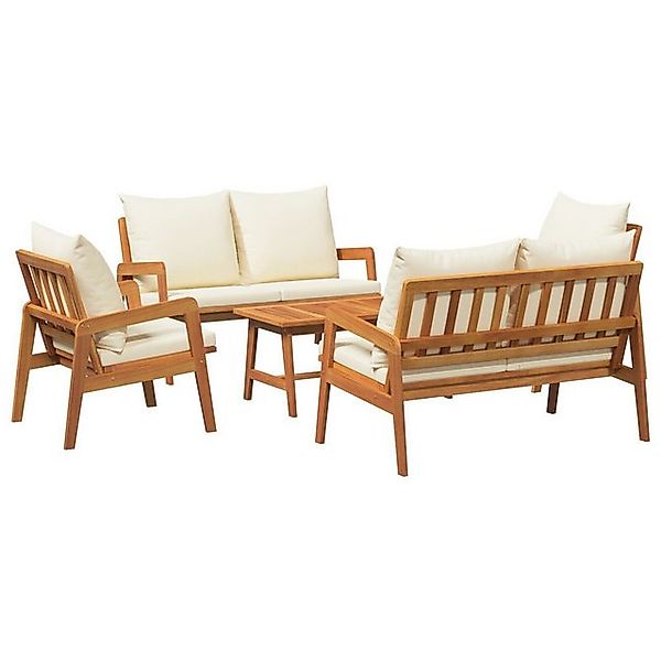 vidaXL Loungesofa 5-tlg. Bistro-Set mit Kissen Massivholz, 5 Teile günstig online kaufen