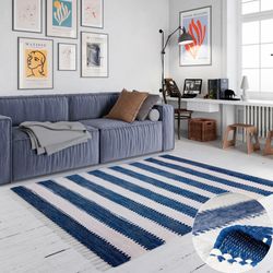 OTTO home Teppich "Benja" rechteckig 10 mm Höhe Handweb Teppich, gestreift, günstig online kaufen