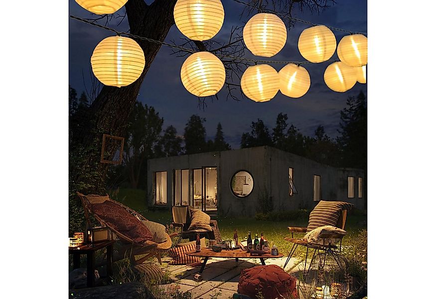 LQWELL LED Solarleuchte Solar Lichterkette Lampions Aussen, Solar Laternen, günstig online kaufen