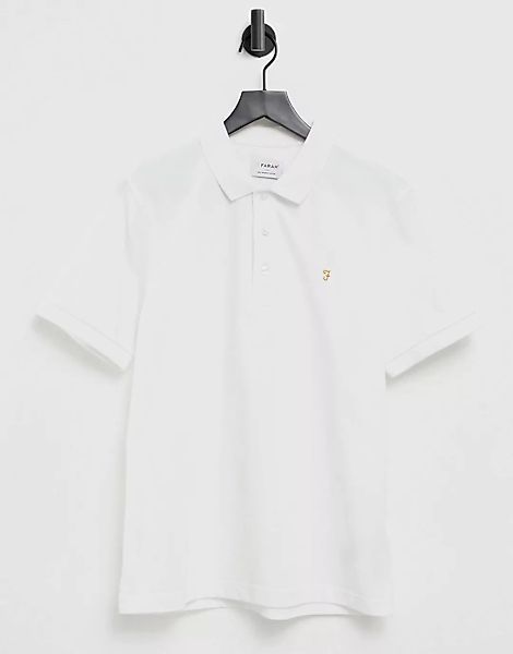 Farah – Blanes – Polohemd aus Bio-Baumwolle in Weiß günstig online kaufen
