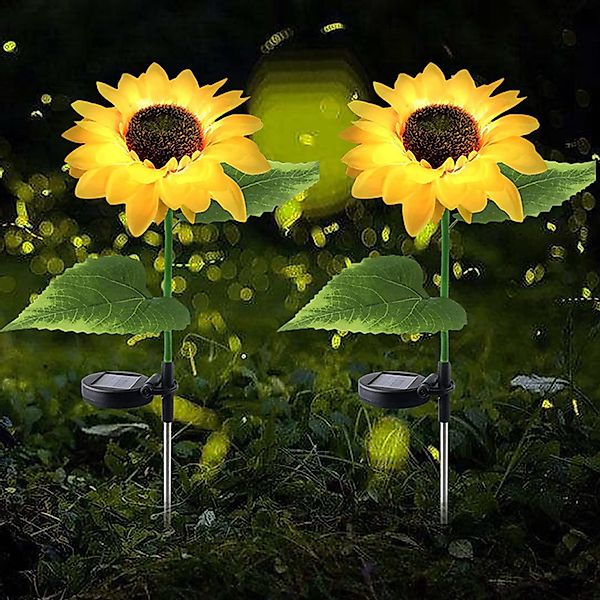 BlingBin LED Solarleuchte 2 Stück Sonnenblume günstig online kaufen