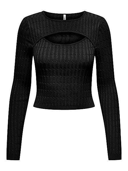 ONLY Strickpullover "ONLMEDDI LS CABLE CROP O-NECK CC KNT" günstig online kaufen