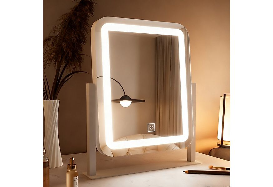 WDWRITTI Schminkspiegel mit Beleuchtung für tisch Kosmetikspiegel 3Lichtfar günstig online kaufen