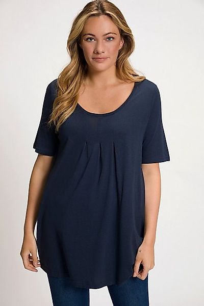 Ulla Popken T-Shirt T-Shirt Zierfalten A-Linie Rundhals Halbarm Modal günstig online kaufen