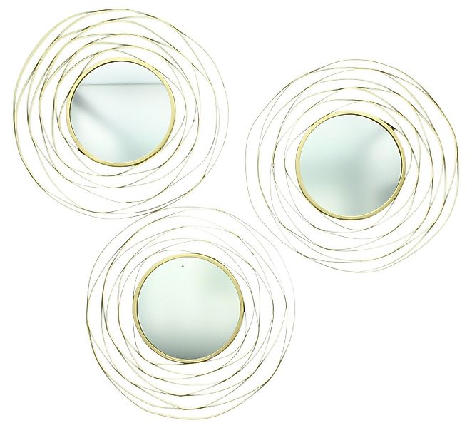 Dekoleidenschaft Dekospiegel rundes Spiegel-Set mit goldenem Metallrahmen, günstig online kaufen