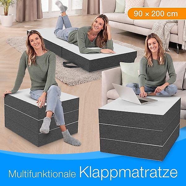 ELONEO Klappmatratze Gästematratze »Deluxe« mit 4 cm Visko, 90x200x15cm, 15 günstig online kaufen