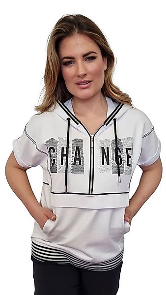 Gio Milano Sweatshirt "Change" kurzarm mit Kapuze und Schriftzug günstig online kaufen