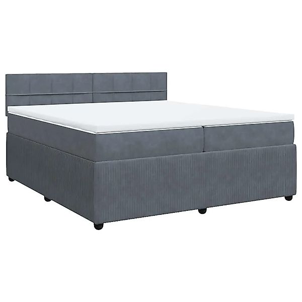 vidaXL Boxspringbett mit Matratze Dunkelgrau 200x200 cm Samt 3287831 günstig online kaufen