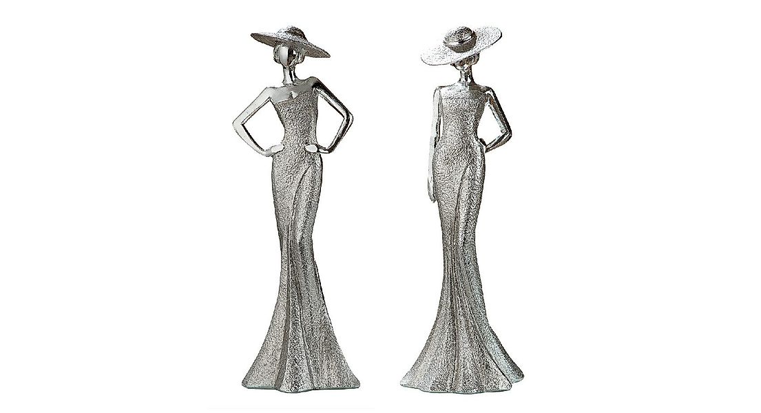 GILDE Dekofigur 2er-Set Lady Diva silber günstig online kaufen