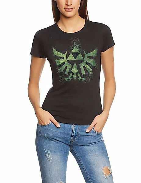 The Legend of Zelda Print-Shirt ZELDA Damen T-Shirt Schwarz - Grün günstig online kaufen