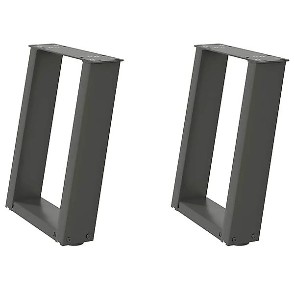 vidaXL Couchtischbeine U-Form 2 Stk Anthrazit 28x42-43 cm Stahl 4012758 günstig online kaufen