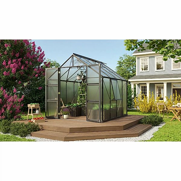 Vitavia Gewächshaus Olymp 6700 HKP 6 mm Schwarz B 257 cm x T 258 cm günstig online kaufen