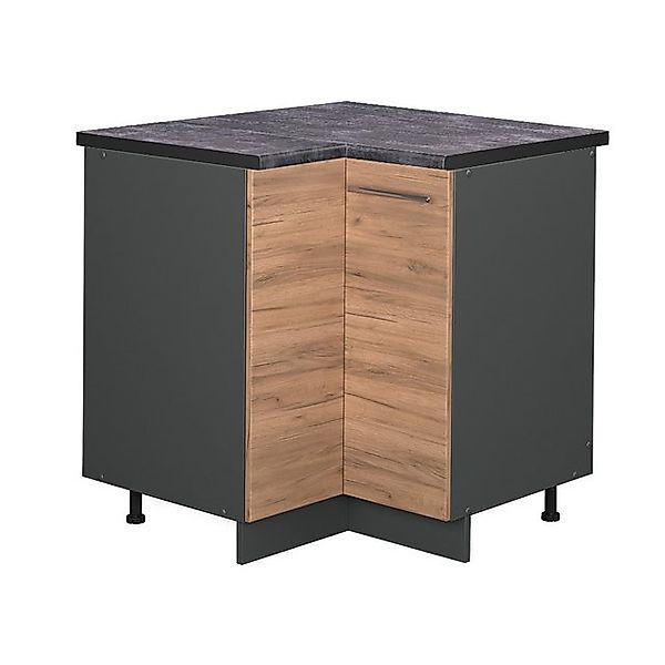 Vicco Eckunterschrank Fame-Line Goldkraft Eiche/Anthrazit 81 cm AP Anthrazi günstig online kaufen