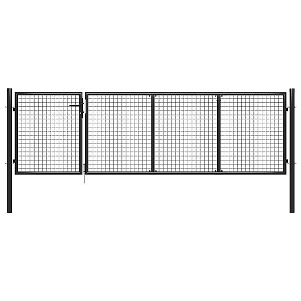 vidaXL Gartentor Stahl 350 x 75 cm Anthrazit 144322 günstig online kaufen