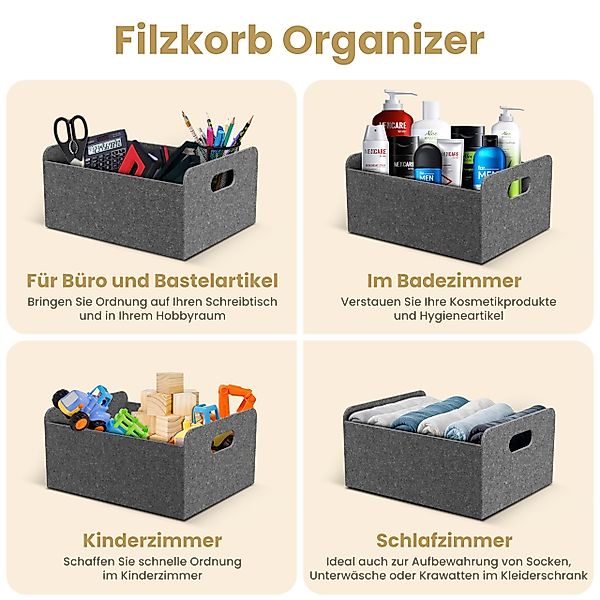 Bada Bing Aufbewahrungskorb Filzkorb grau mit günstig online kaufen