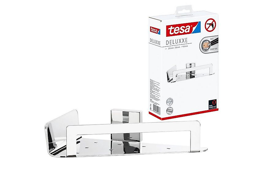 tesa Duschablage DELUXXE Duscheckkorb ohne Bohren - 5,5 cm : 22,1 cm : 14,7 günstig online kaufen